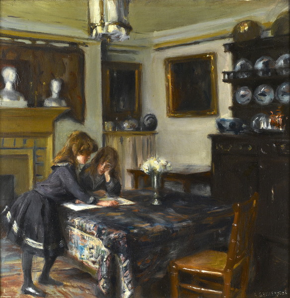 Albert-de-Belleroche: The-dining-room-of-John-Singer-Sargent,-circa-1884