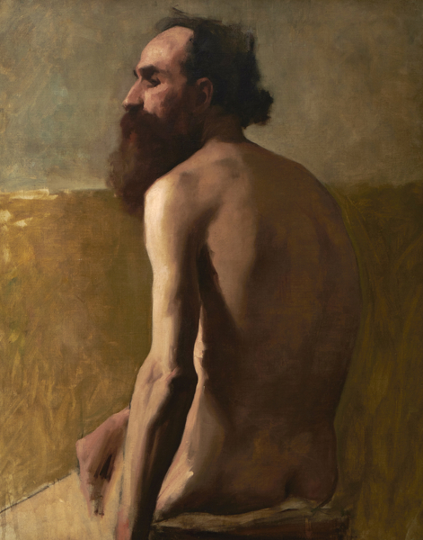 Artist Albert de Belleroche: Half length Profile Study of a Bearded Man, mid 1880s