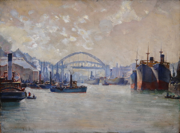 Artist Charles Cundall (1890-1971): Wear Bridge Sunderland, circa 1930