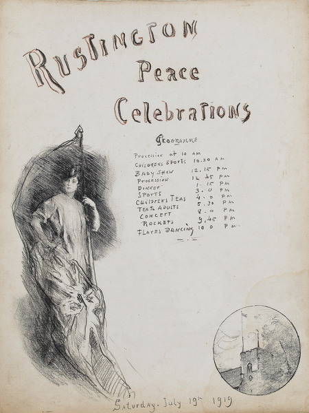 Albert-de-Belleroche: Peace-Celebrations,-Rustington,-1919