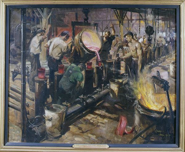 Artist Terence Cuneo (1907-1996): Casting Factory, 1944