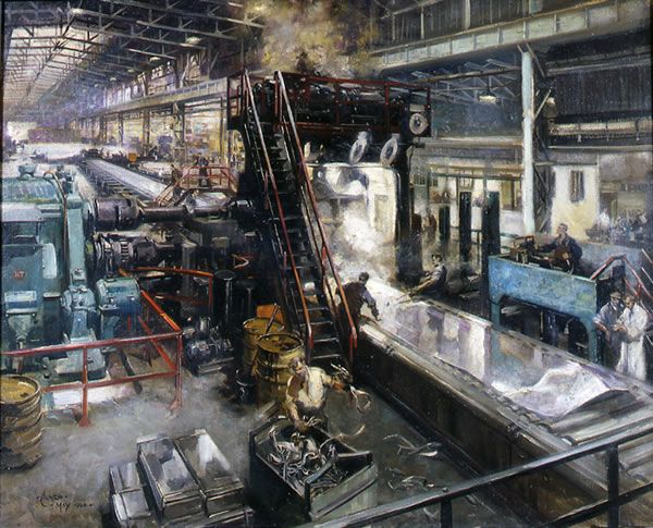 Artist Terence Cuneo (1907-1996): Rolling Mill, 1944
