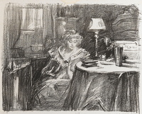 Artist Albert de Belleroche: Alice Millbank at Ferby Lodge, 1908
