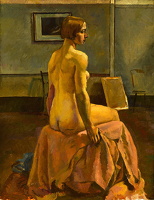 Artist Percy Horton: A Seated Model in the Studio, Three Quarter Rear View, c.1925