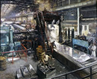 Artist Terence Cuneo: Rolling Mill, 1944