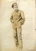 Artist Percy Horton: Portrait of a Private, 1916