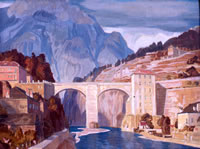 Artist Charles March Gere: The Italian Enterance to the Simplon Pass, 1937